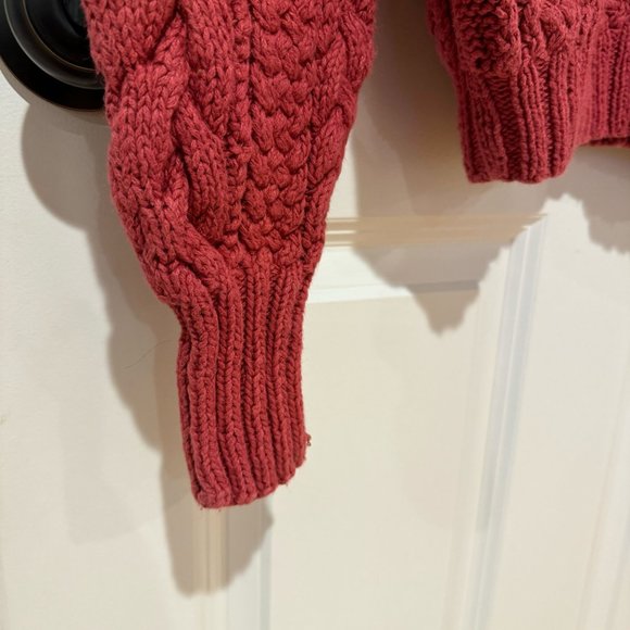 Vintage Structure Mauve Cable Knit Crew Neck‎ Sweater - Size Medium - Picture 5 of 9